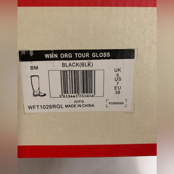 Hunter Original Tour Gloss Rain Boot - Black Sz 7 - Picture 12 of 12